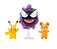 Pokemon Figura Batalha Pikachu + Teddiursa + Gastly - Imagem 2