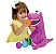 Boneco Dinossauro Baby Rex Papa Bolinhas Roxo Adjomar - Imagem 2
