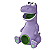 Boneco Dinossauro Baby Rex Papa Bolinhas Roxo Adjomar - Imagem 1