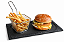KIT PARA HAMBURGUER - TÁBUA RETANGULAR COM BORDA 15x30CM, CESTO METAL - ARDÓSIA - COR GRAFITE - Imagem 5