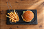 KIT PARA HAMBURGUER - TÁBUA RETANGULAR COM BORDA 15x30CM, CESTO METAL - ARDÓSIA - COR GRAFITE - Imagem 4