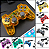 Controle Ps2 Transparente colorido - Imagem 1