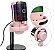 MICROFONE RGB CONDENSADOR USB GAMER LIVES MT-1060R TOMATE - Imagem 1