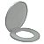Assento sanitario almofadado oval comfort cinza prata 14140 amanco - Imagem 1