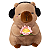 Pelúcia Capivara em Plush Antialérgico Flor de Lótus Marrom - 38cm - Imagem 1