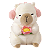 Pelúcia Capivara em Plush Antialérgico Flor de Lótus Branca - 33cm - Imagem 1