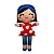 Boneca de Pano Oriental Hana Florida Vermelho - G - Imagem 1