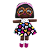 Boneca de Pano Negra com Sainha de Corações Removível - G - Imagem 1