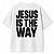 Camiseta Branca Oversized Jesus The Way - Imagem 2