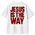 Camiseta Branca Oversized Jesus The Way - Imagem 1