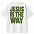 Camiseta Branca Oversized Jesus The Way - Imagem 3