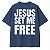 Camiseta Azul Oversized Jesus Set Me Free - Imagem 2