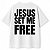 Camiseta Branca Oversized Jesus Set Me Free - Imagem 2