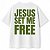Camiseta Branca Oversized Jesus Set Me Free - Imagem 1