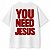 Camiseta Branca Oversized You Need Jesus - Imagem 1