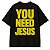 Camiseta Preta Oversized You Need Jesus - Imagem 1