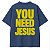 Camiseta Azul Oversized You Need Jesus - Imagem 2