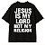 Camiseta Preta Oversized Not My Religion - Imagem 1