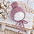 Touca Pompom Mohair Rosê - Imagem 1