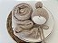 Conjunto Wrap com Touca Pompom Mohair Bege Claro - Imagem 1