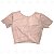 Blusa Cropped Feminina Nó Torcido Malha Suede Nude - Imagem 6