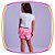 Conjunto infantil de blusa boxy MORE LOVE e shorts em nylon - Imagem 3