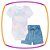 Conjunto para bebê  body em malha canelada  tiedye e shorts jeans - Imagem 1