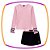 Conjunto infantil de blusa canelada e shorts-saia em moleton - Imagem 1