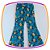 Calça Flare infantil Azul Claro Estampa Floral com cinto em veludo - Imagem 1