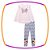 Conjunto infantil Blusa em Cotton e tule rosa e legging em fly tech estampa urso - Imagem 1
