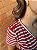Blusa Feminina Listras Decote V Com Detalhe Botão Ombro - Imagem 2
