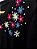 Blusa Feminina Preta Com Bordado Livre de Flores Viscolycra - Imagem 3