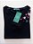 Blusa Feminina Preta Com Bordado Livre de Flores Viscolycra - Imagem 1