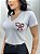 Blusa Feminina Branca Bordada Laço De Strass Viscolycra - Imagem 1