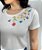 Blusa Feminina Off White Bordado Flores Handmade Viscolycra - Imagem 1