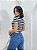 Blusa Feminina Maria Listra Azul Viscolycra - Imagem 6