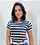 Blusa Feminina Maria Listra Azul Viscolycra - Imagem 1