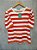 Blusa Feminina Listra Laranja Manga Com Prega Viscolycra - Imagem 2
