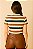 Blusa Feminina Listra Azul e Marrom Viscolycra - Imagem 3