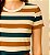 Blusa Feminina Listra Azul e Marrom Viscolycra - Imagem 2