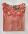 Blusa Feminina Rosa Velho Com Flores em Crochê Viscolycra - Imagem 1