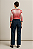 Blusa Feminina Listra Vermelha com Azul Marinho Manga 7/8 - Imagem 3