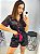 Pijama Short Doll Americano Cetim Preto - Imagem 3