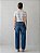 Blusa Feminina Listra Azul Viscolycra Com Linho - Imagem 3