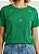 Blusa Feminina Algodão Verde Com Bordado Trevo - Imagem 1