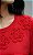 Blusa Feminina Vermelho Com Flores em Crochê Algodão - Imagem 1