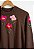 Blusa Tricot Modal Marrom Bordada - Imagem 4