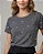 Blusa Feminina Mescla Escuro Bordada Pérolas Viscolycra - Imagem 1