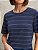 Blusa Feminina Listra Azul Marinho Viscolycra - Imagem 1