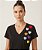 Blusa Feminina Decote V Com Aplicação Corações Crochê Viscolycra - Imagem 1